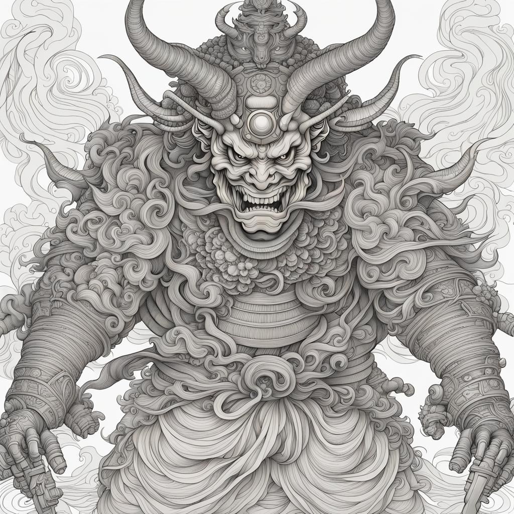 Traditional Linework Oni