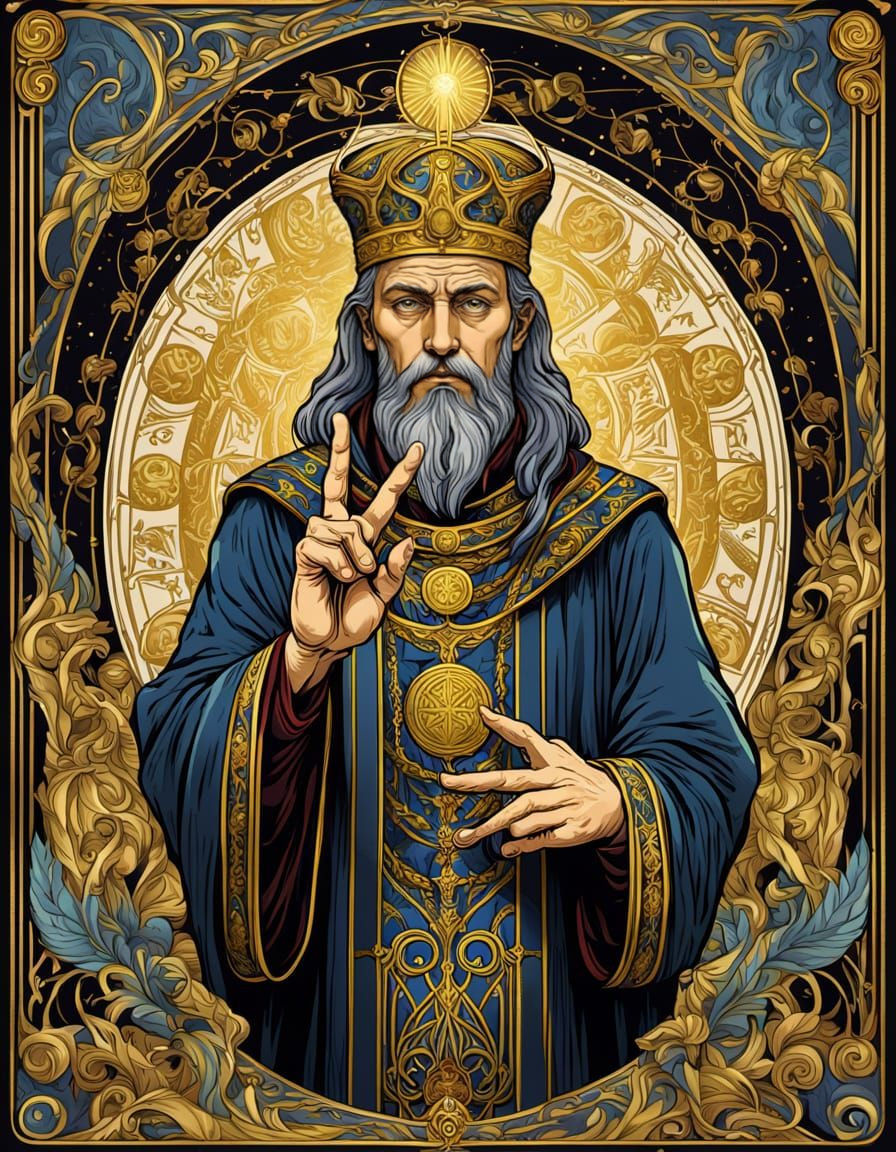 The Hierophant in Art Nouveau Style