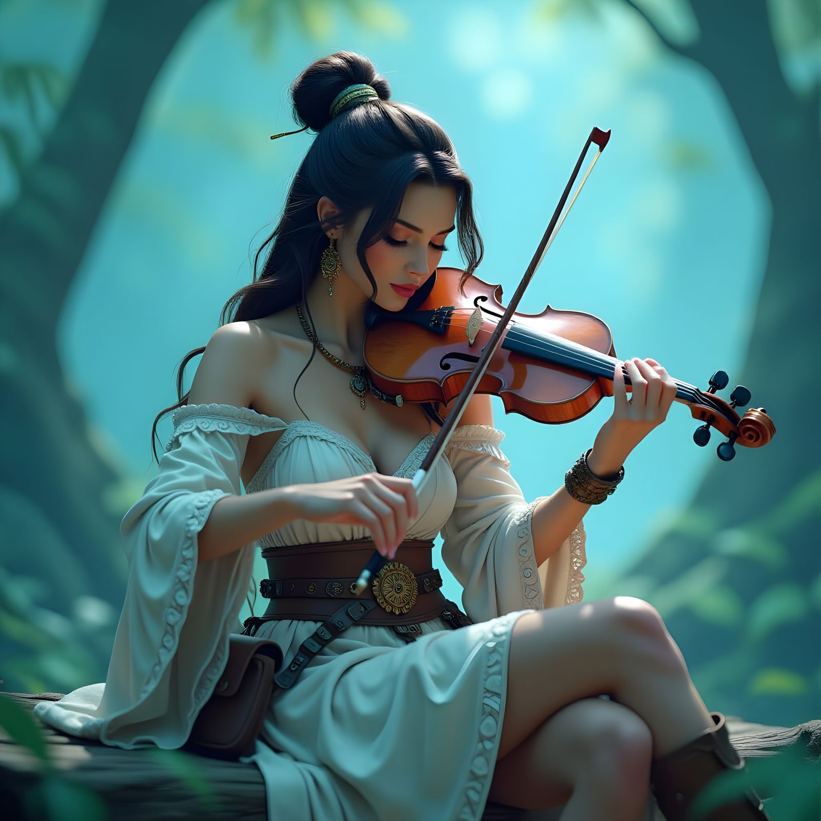Kora Player Detailed Matte Painting