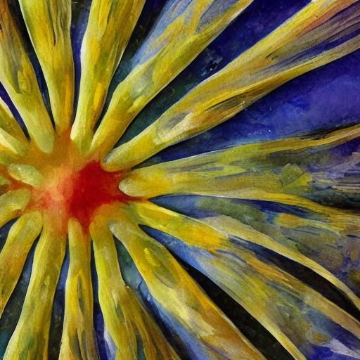 Diatom Close-Up as Gouache Impressionist Painting