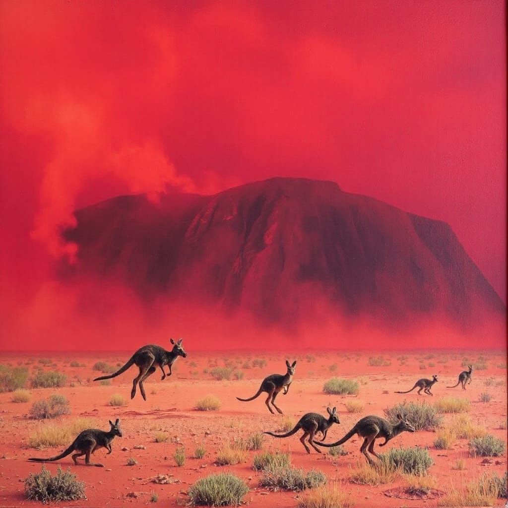 Turbo-Charged Crimson Dust Storm Engulfs Ayers Rock in Austr...