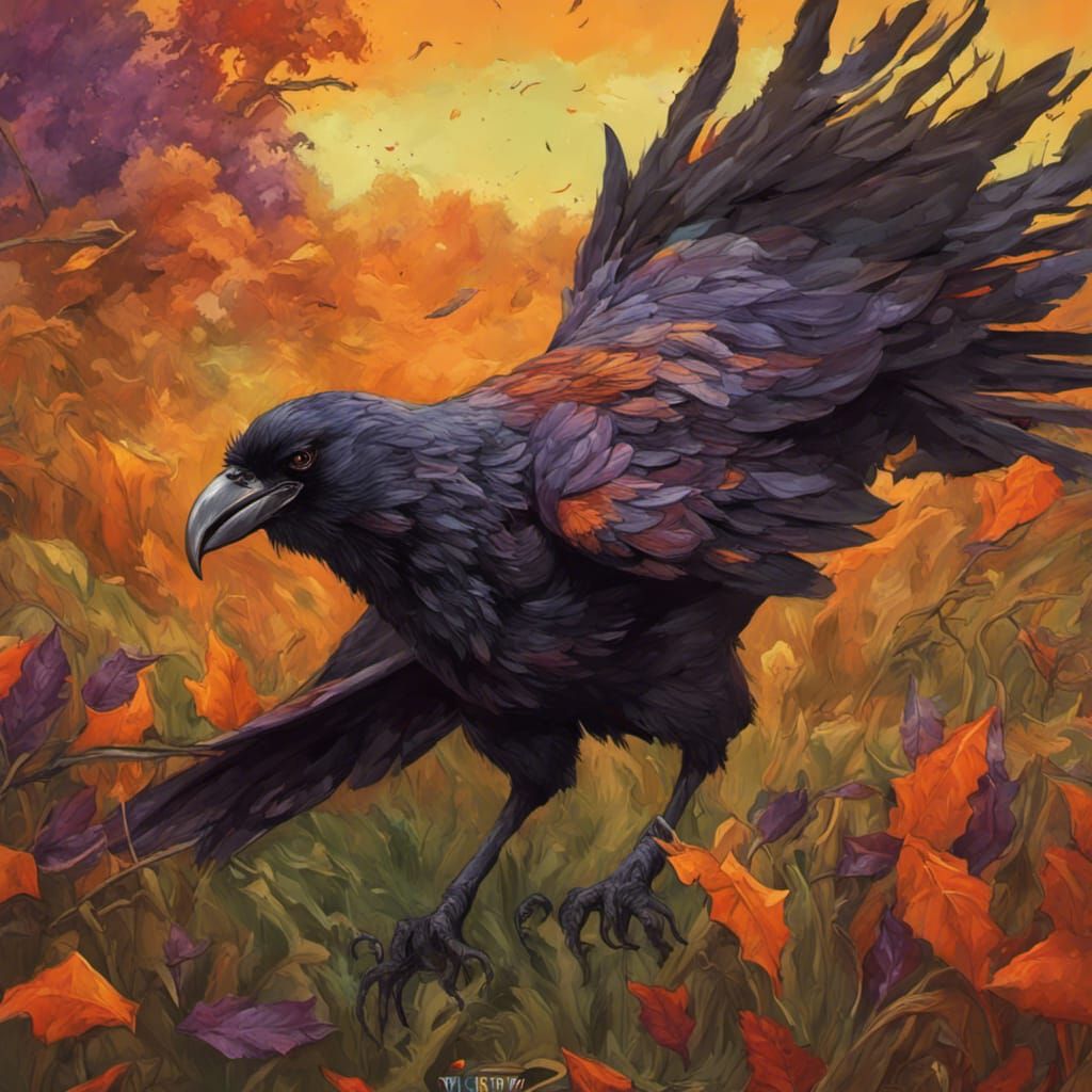 Spooky Scarecrow with Ravens in Hyperrealistic Style