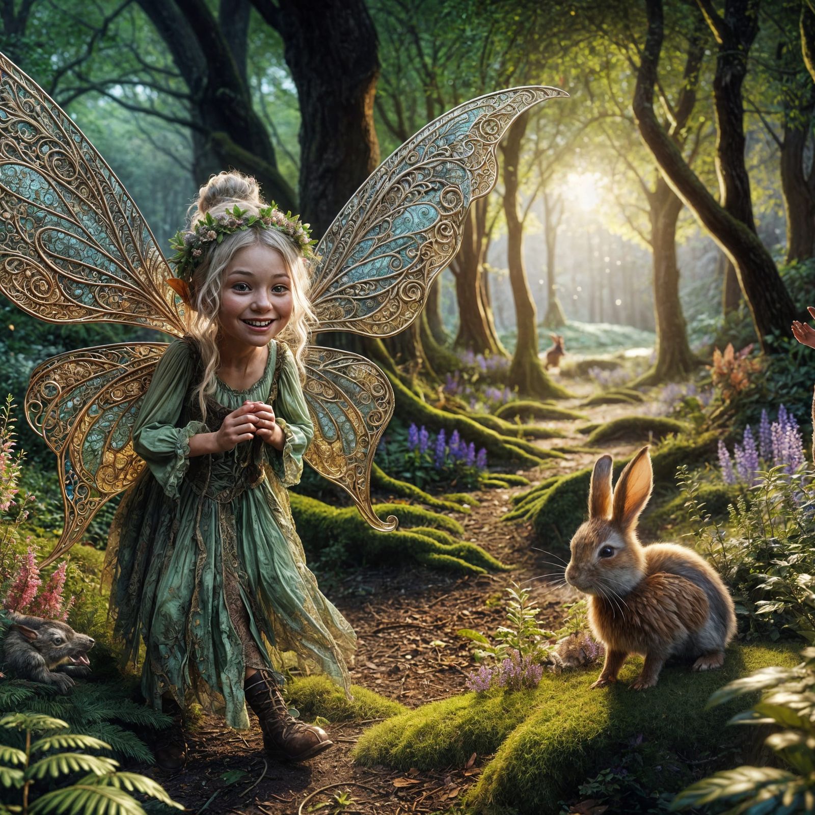 Whimsical Fairy Embarks on Stealthy Encounter in Enchanted W...