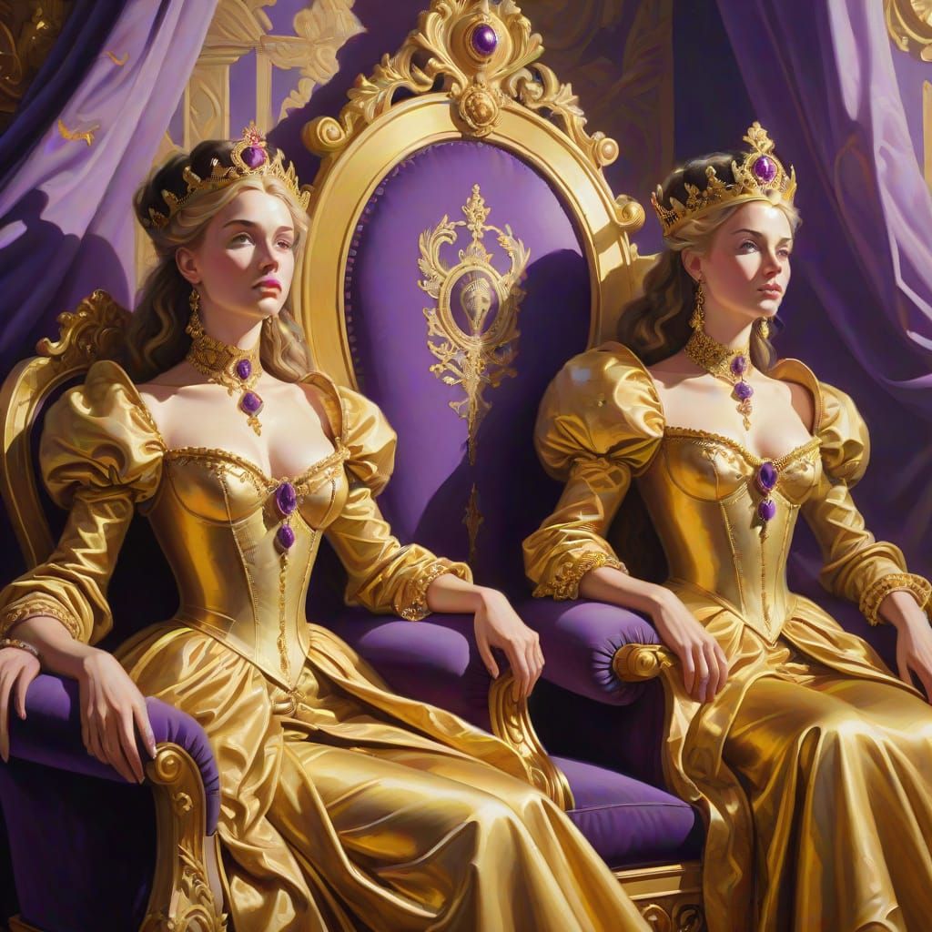 Royal Women Reign in Opulent Baroque Splendor