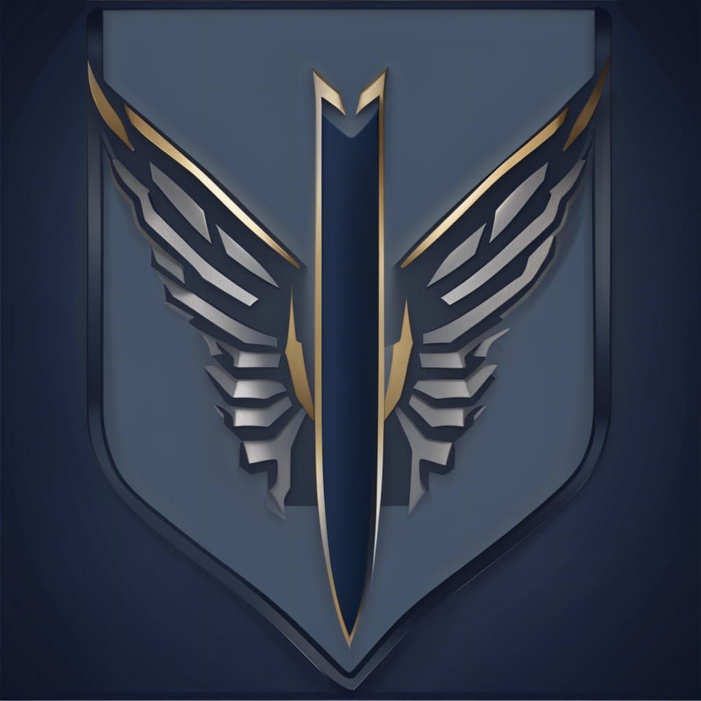 Minimalist Military Eagle Emblem on Shield Logo