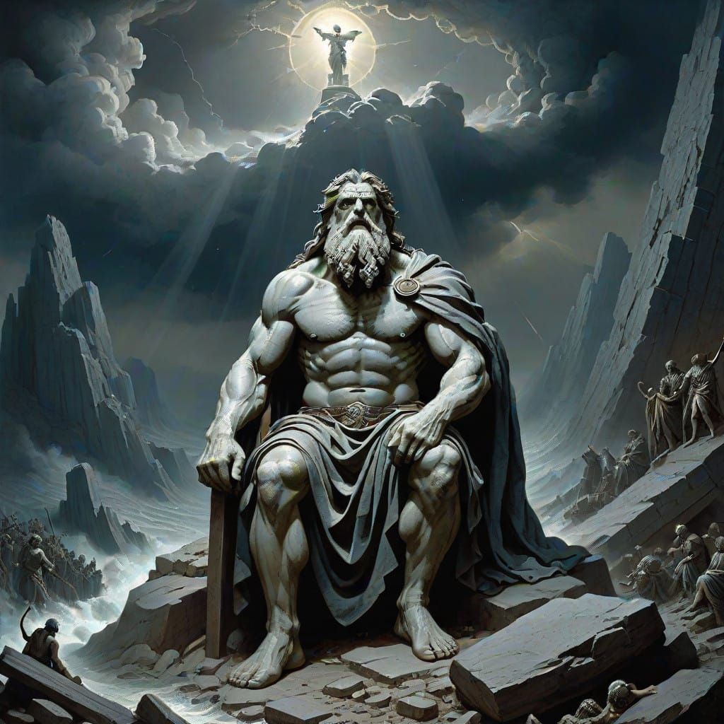 Zeus in Despairing Doomscapes as Dark Art