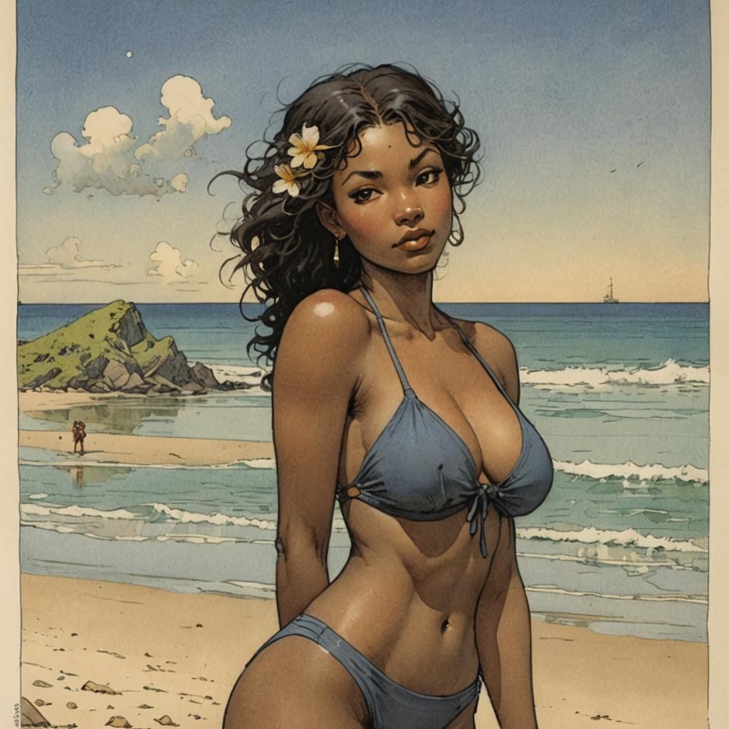 Posing in front of the ocean