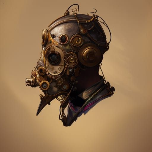Steampunk Mask in Venice: Hyperdetailed Portrait