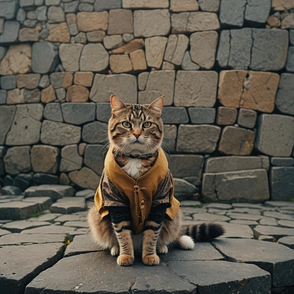 Tabby Cat in Brittany: A Cinematic Portrait