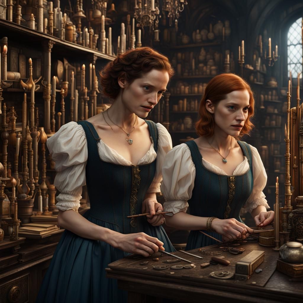 Cotillard and Chastain Crafting Wands, Fantasy Concept Art