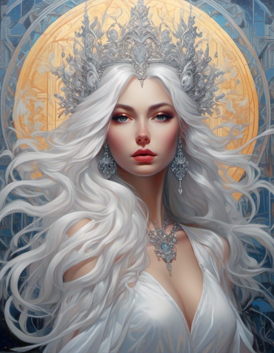 Snow Queen in Renaissance Style with Crystals