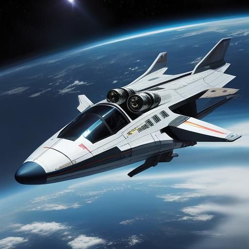 Futuristic Spaceship Drifting in Deep Space