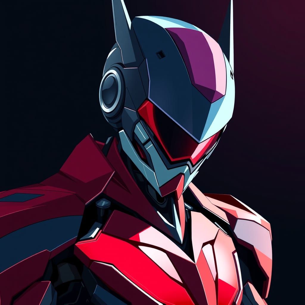 Cyberpunk Android in Fire-Engine Red Coat