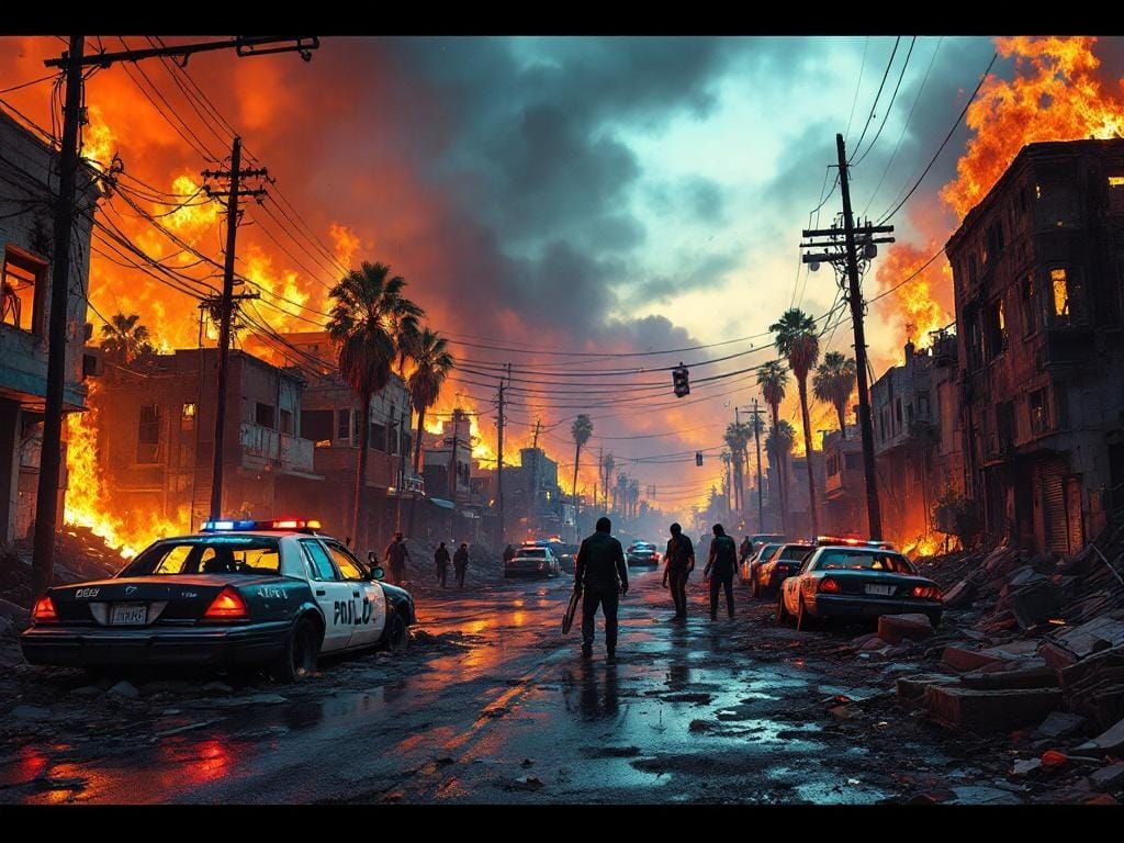 Apocalyptic Los Angeles Burning Aftermath