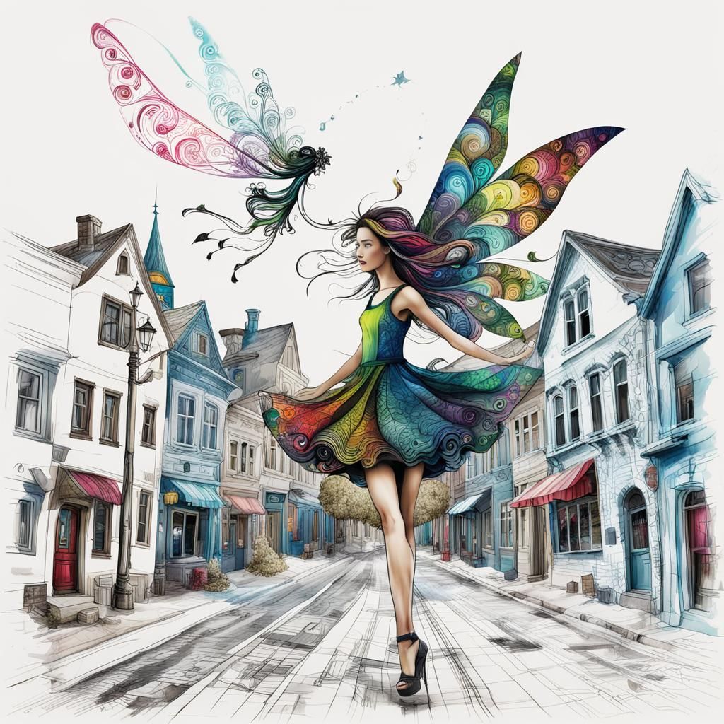 Fairy Descends on Doodle Town Collage