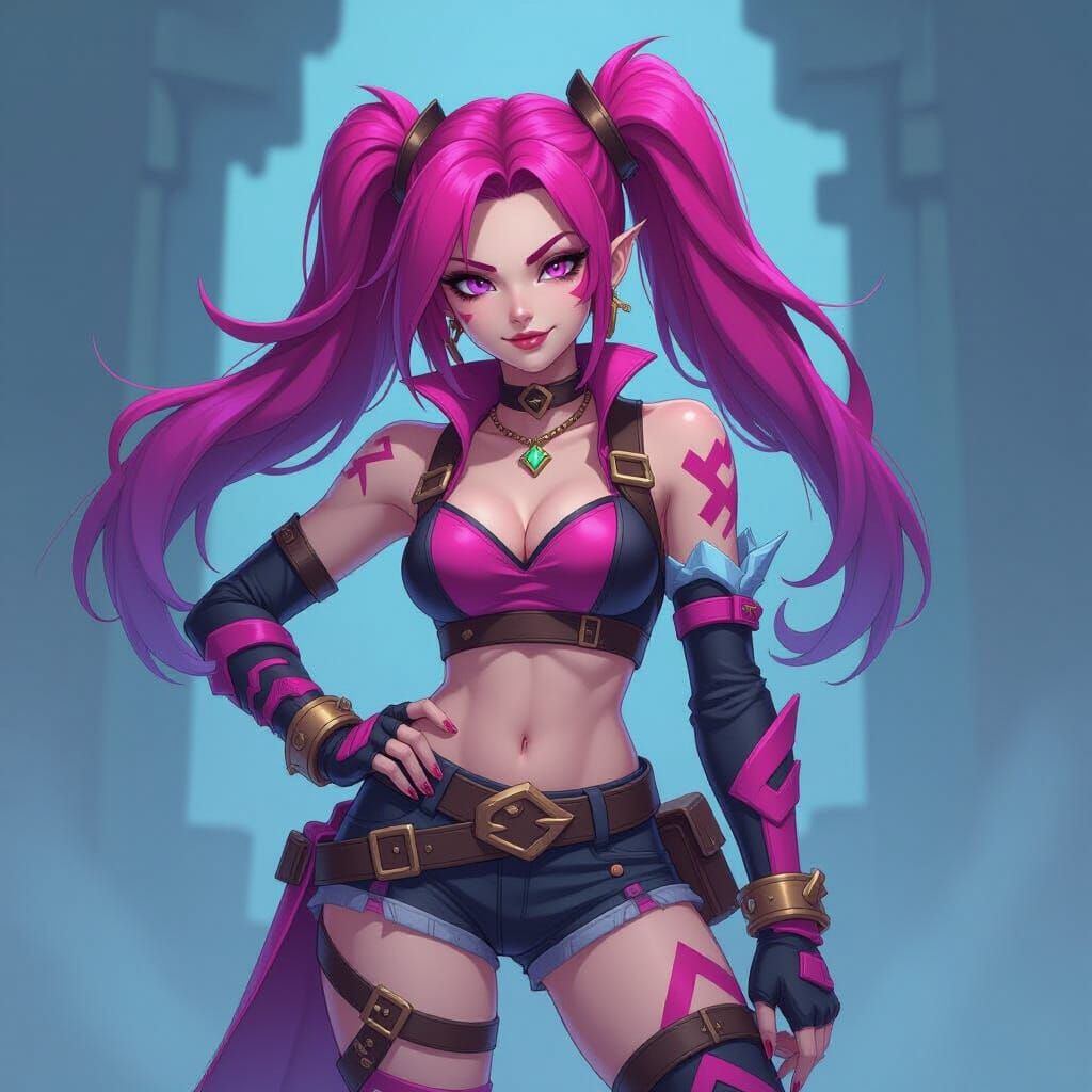 Jinx from League of Legends in Vibrant Digital Art