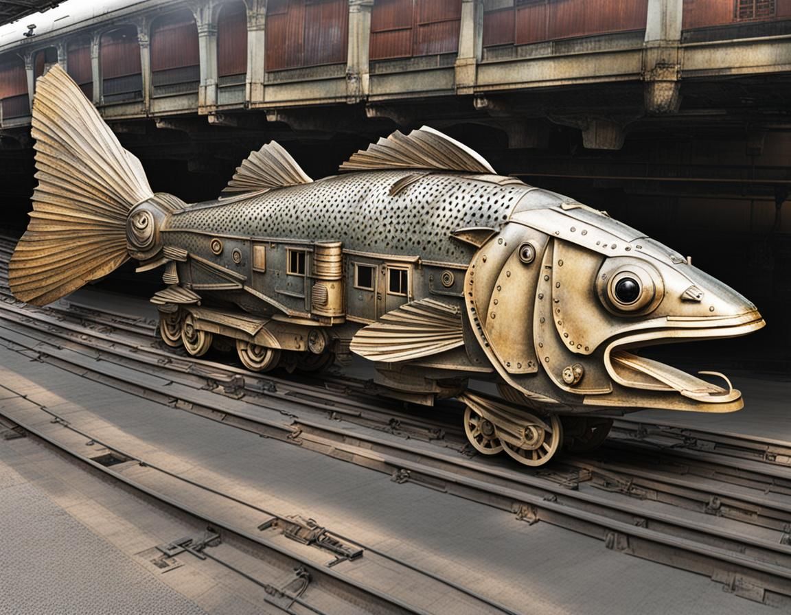 A Train Fish: Surreal AI Creation