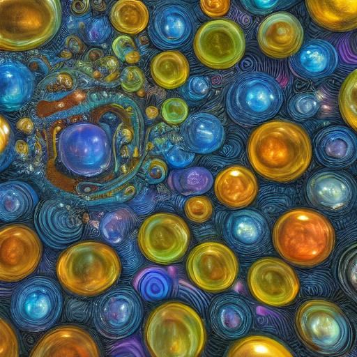 Iridescent Spirals on Glass in Detailed Matte Painting Style