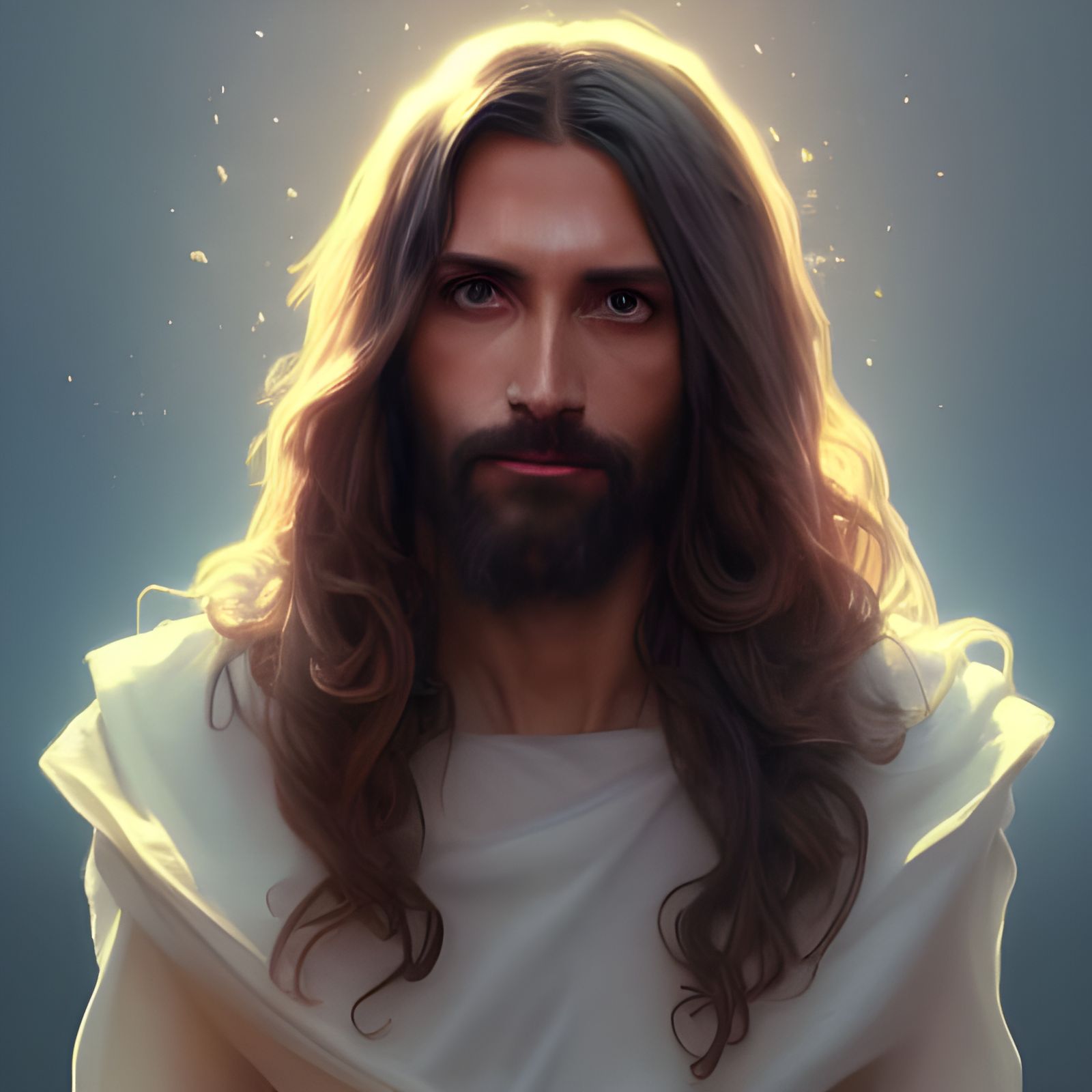 Hyperdetailed Portrait of Jesus in Striking Light