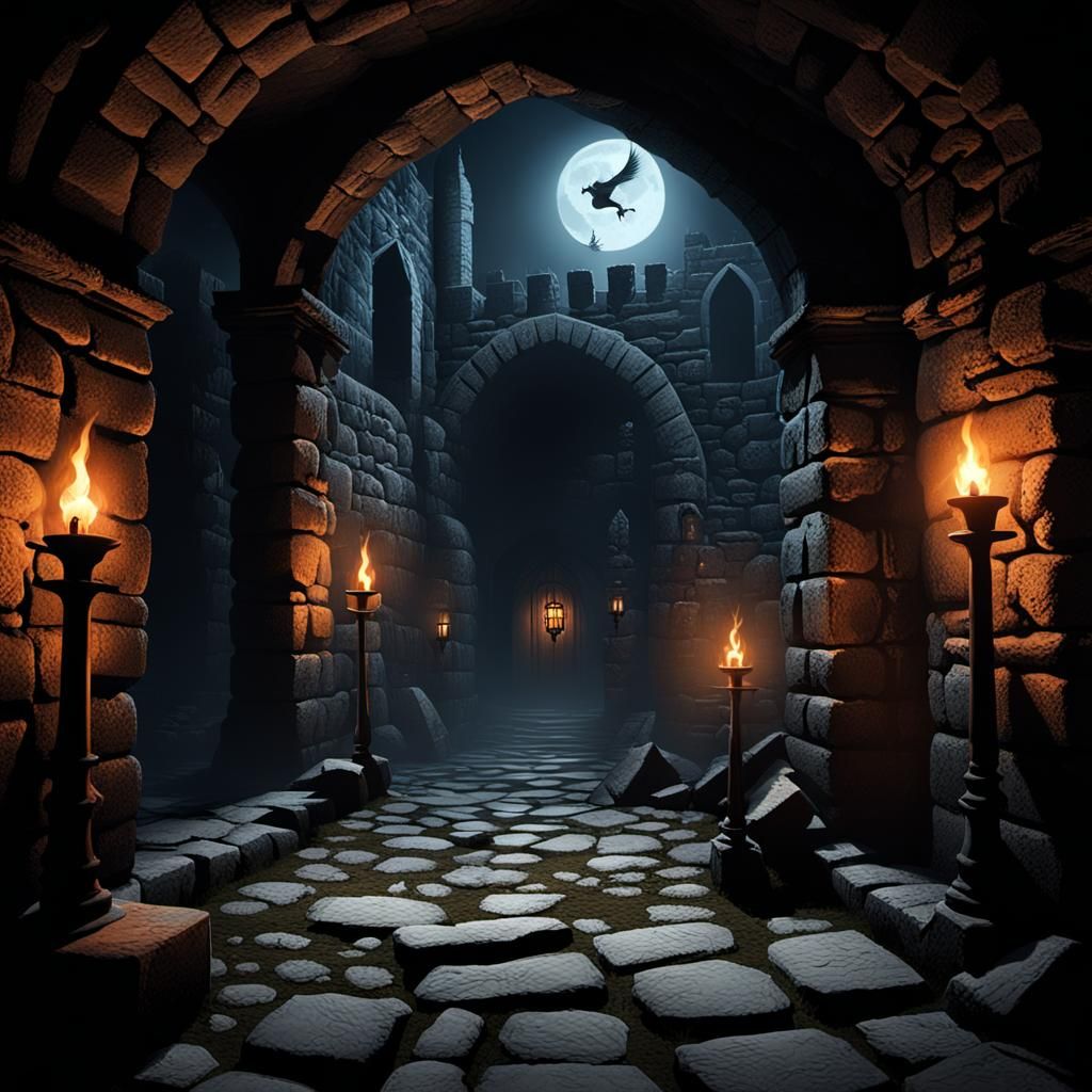 Medieval Castle Dungeon: Chilling Scene of Confinement