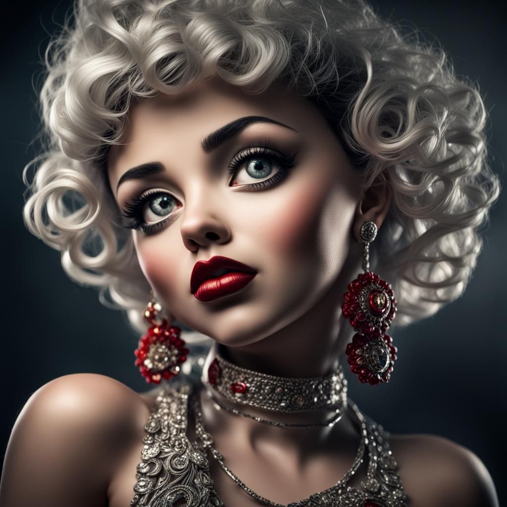 Hyperrealistic Betty Boop with Intricate Details