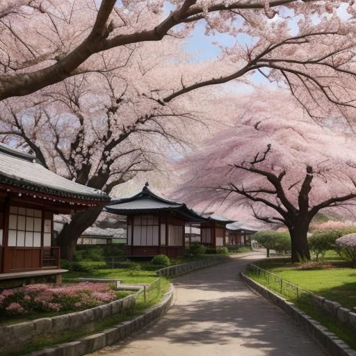 Blossoming Cherry Tree Village: Professional Photography