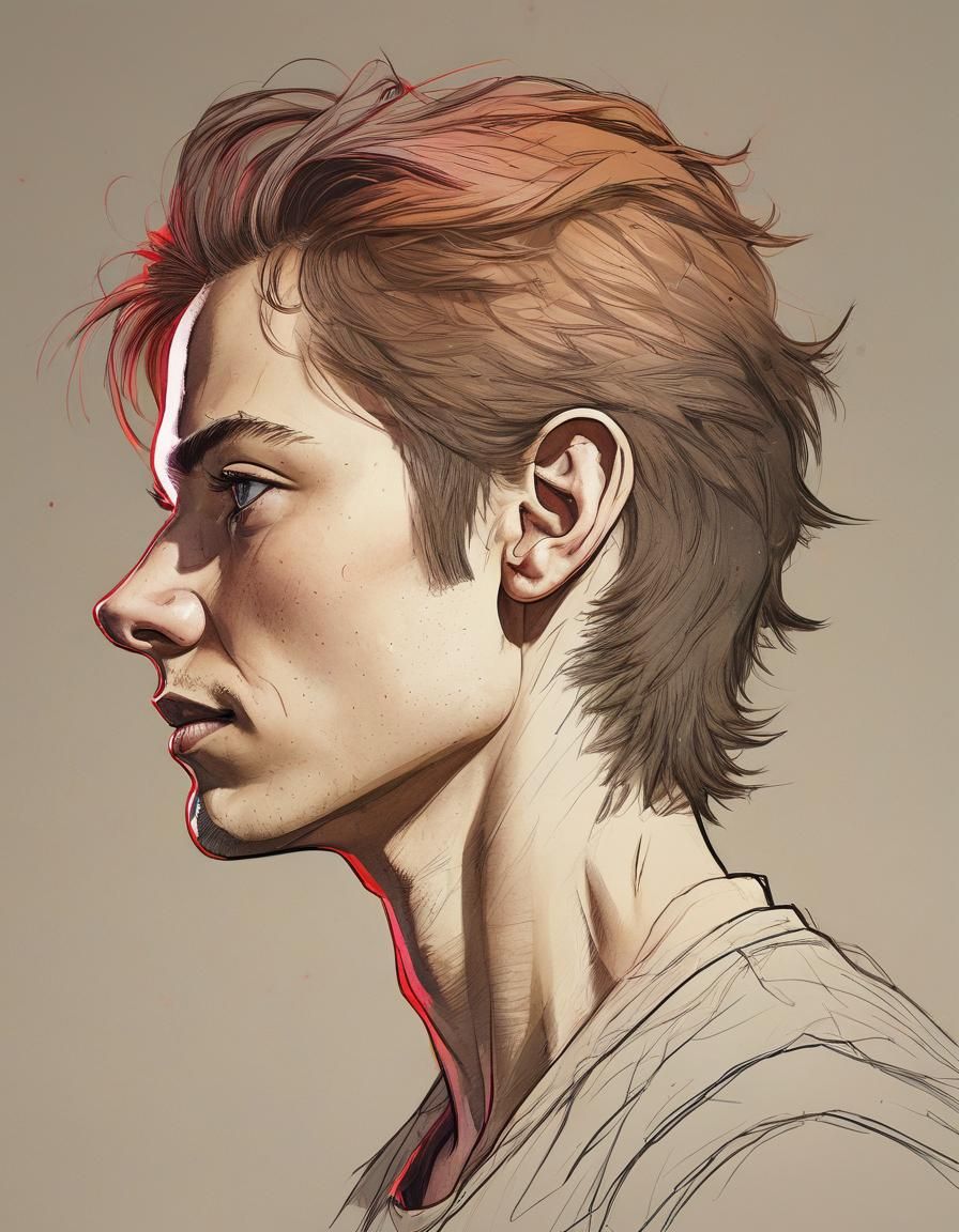 16k, canted 2/3 angle dynamic, shoulders up portrait profile...