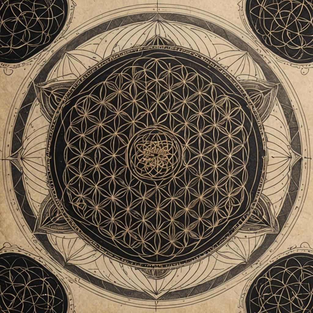 Flower of Life hydraulic tile filigree