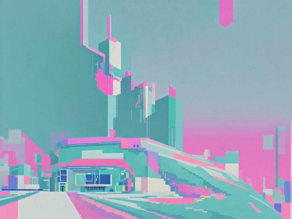 Retro Pixel Art with Pastel Accents