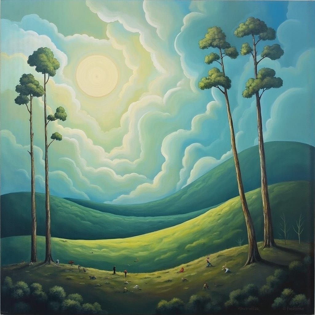 Dreamlike Landscape with Ethereal Energy in Surreal Style
