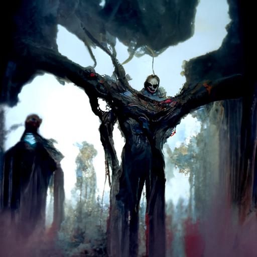 Sinister Figures Hanging on Family Tree