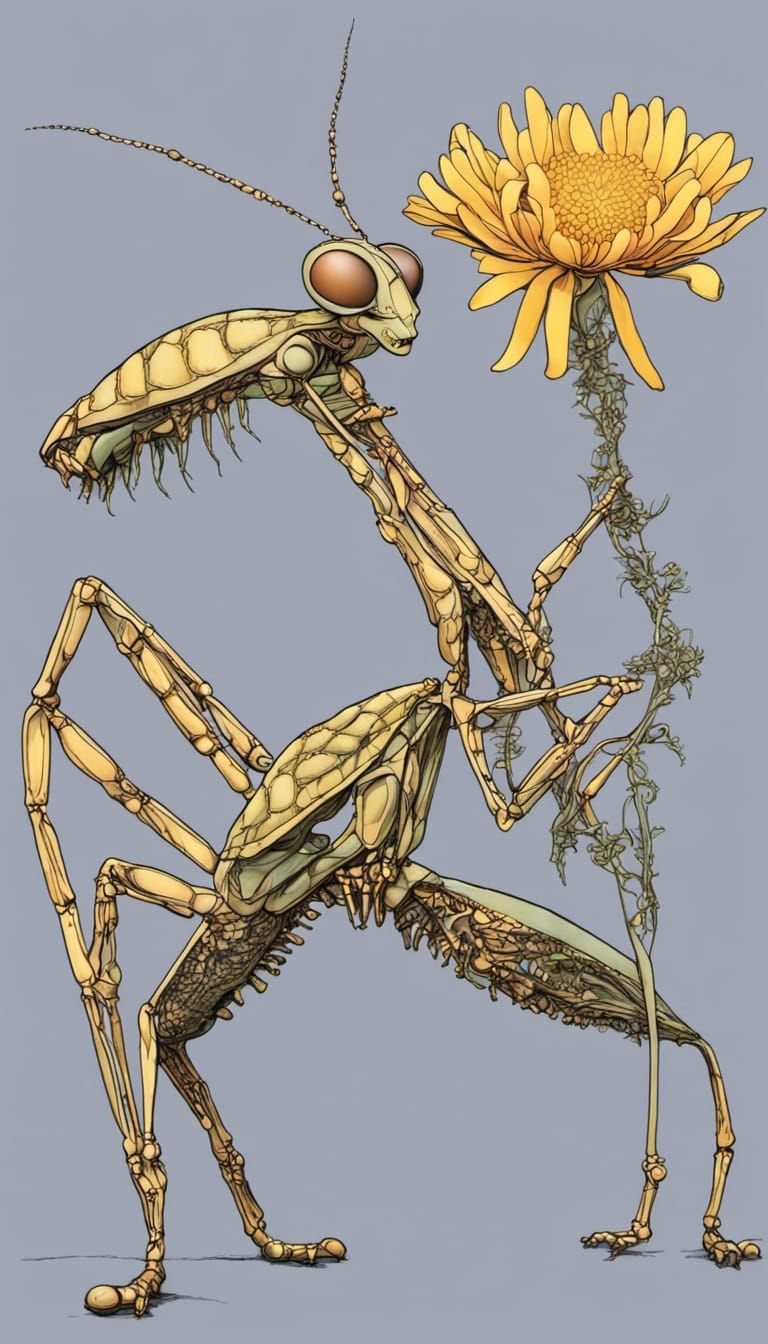 Praying Mantis in Fractal Celtic Design