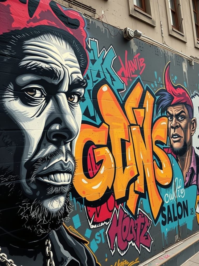 Vibrant Graffiti Mural of Goons in Urban Street Art