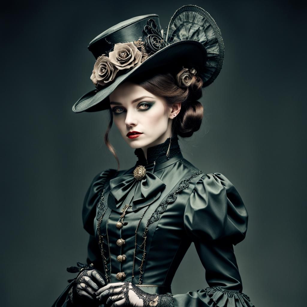 Neo-Victorian Fashion Model Photo