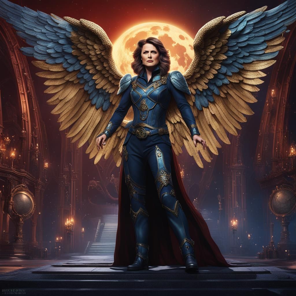 Gothic Angel in Space: Detailed Matte Painting