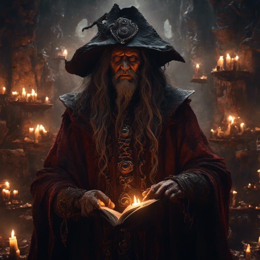 Cursed Sorcerer Portrait in Dark Fantasy Art