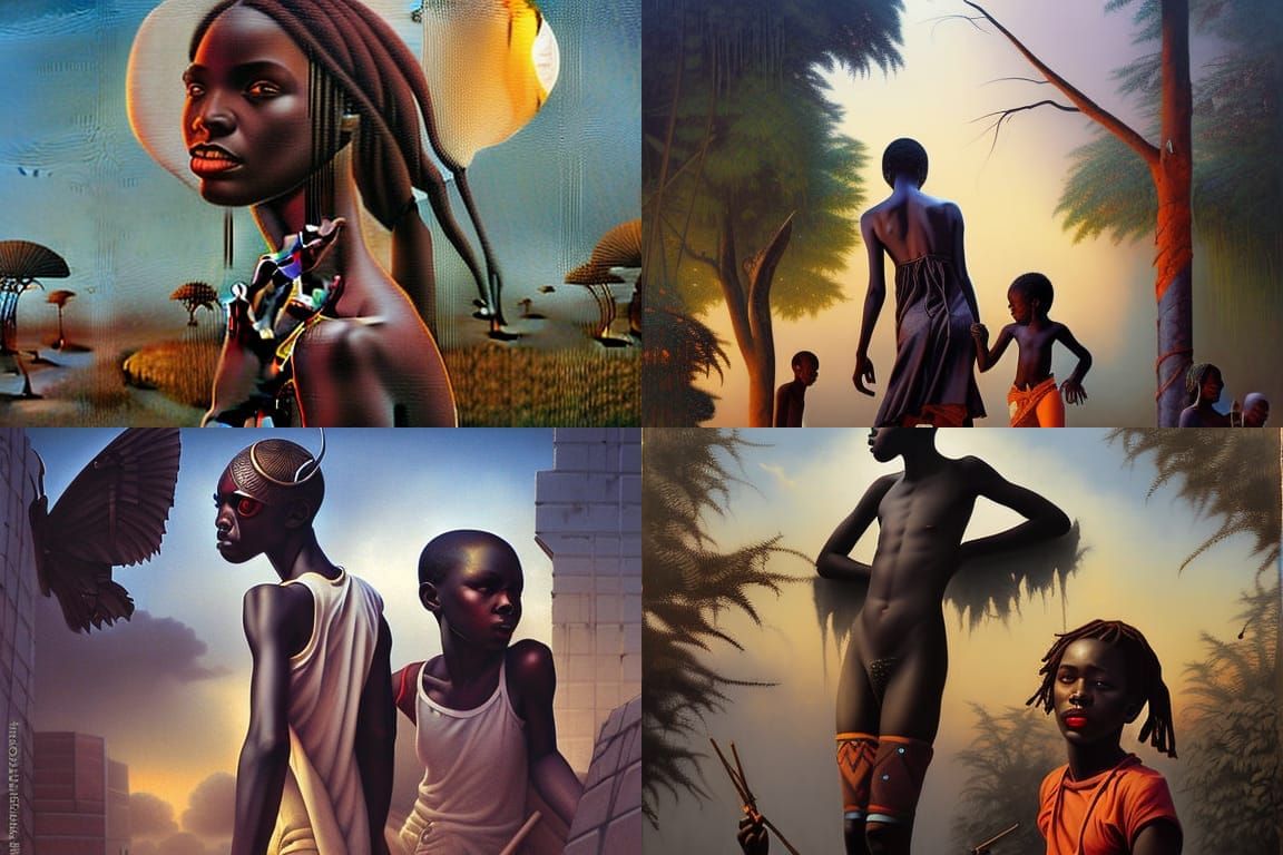 African Youth: Hyperrealistic Dystopian Street Art