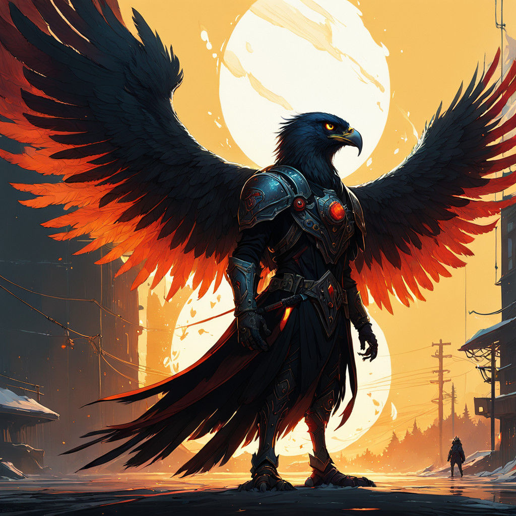 Majestic Harpie Unleashes Ethereal Flames in Grandiose Futur...