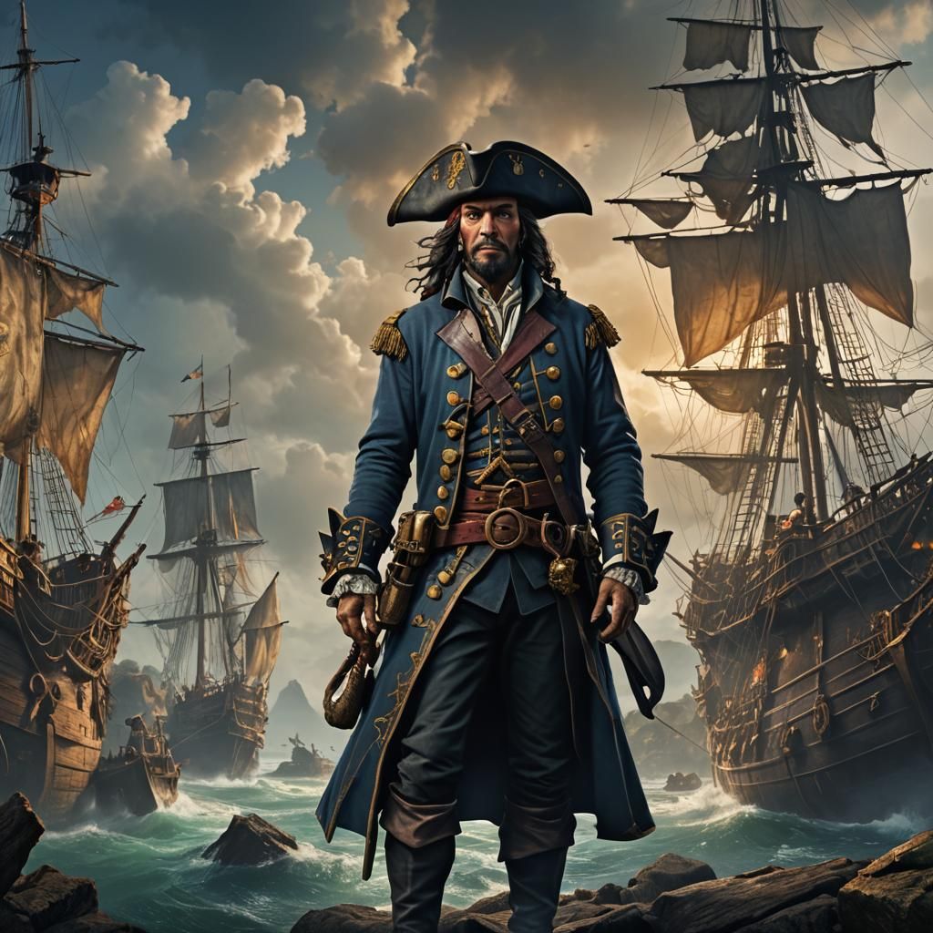 Long John Silver Portrait in Detailed Matte Painting