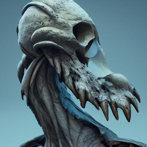 Skull Bird Creature: Sci-Fi Alien Concept Art