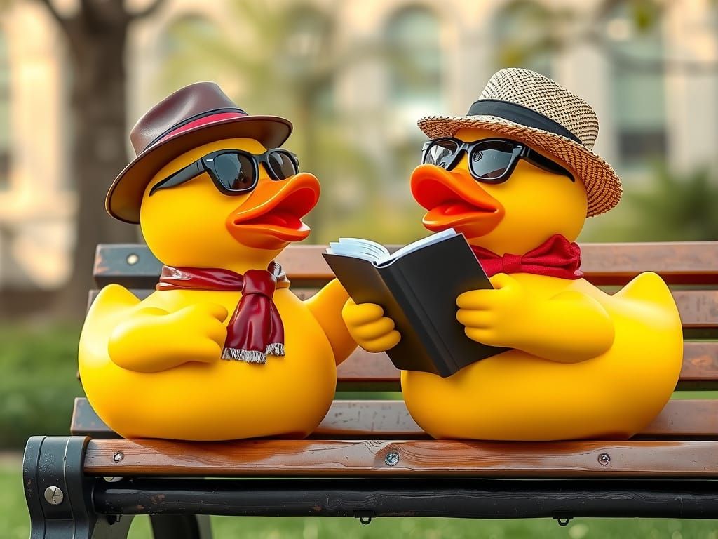 Rubber Duck Spies Exchanging Classified Documents