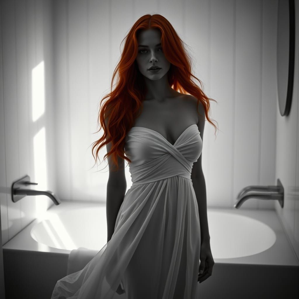 Elegant Woman in Monochrome Portrait Photography Style