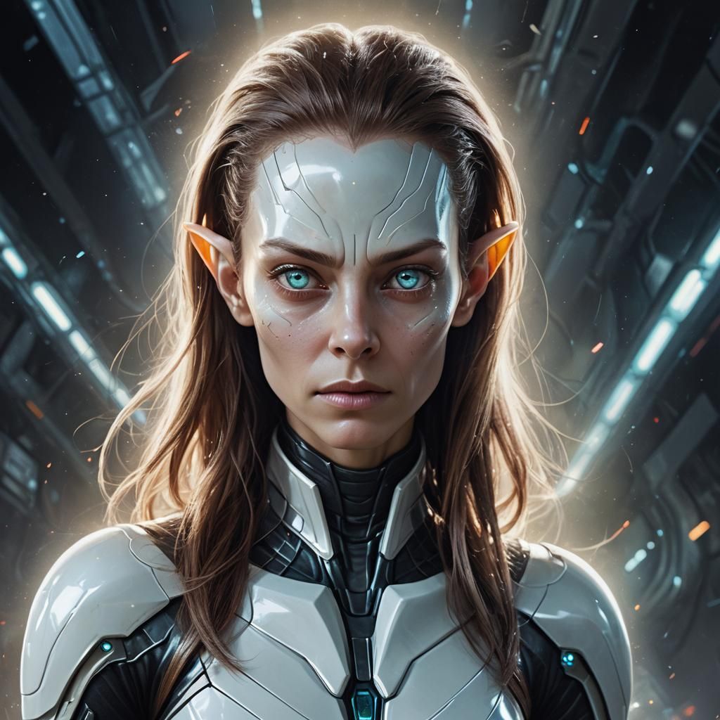 Alien Light-Being Superhero Portrait in Hyperrealism