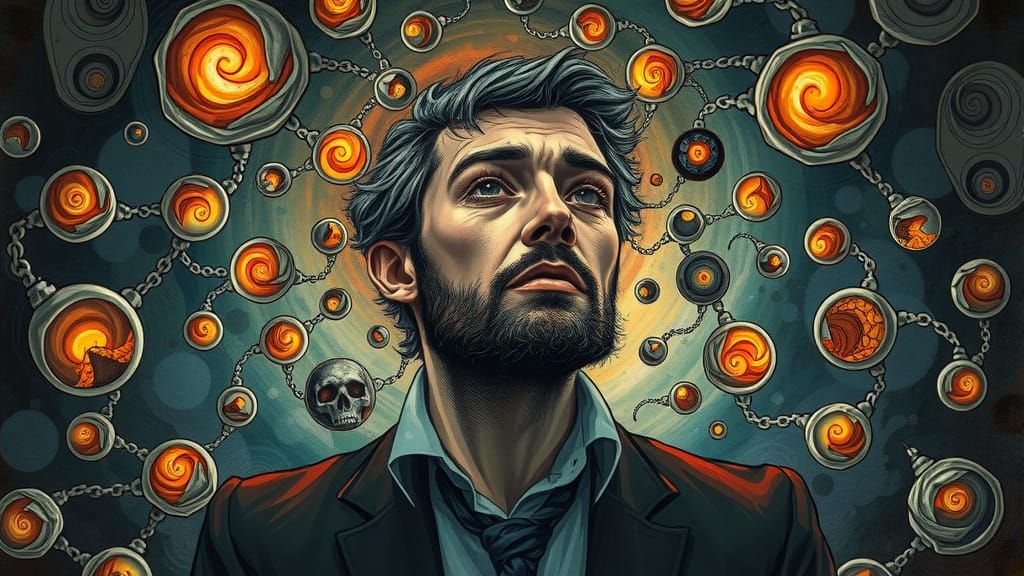 Surreal Mindscape: Thoughts in Alcohol Ink Style