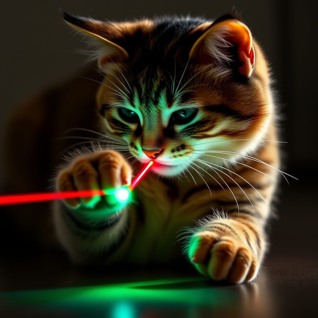 Cat Paws at Red Laser Dot