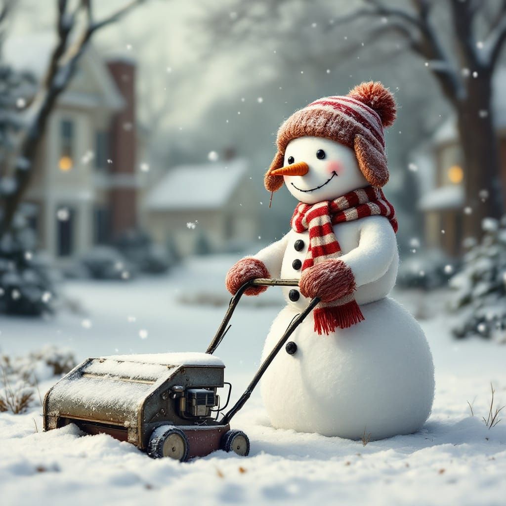 Whimsical Winter Scene in Serene Photorealism