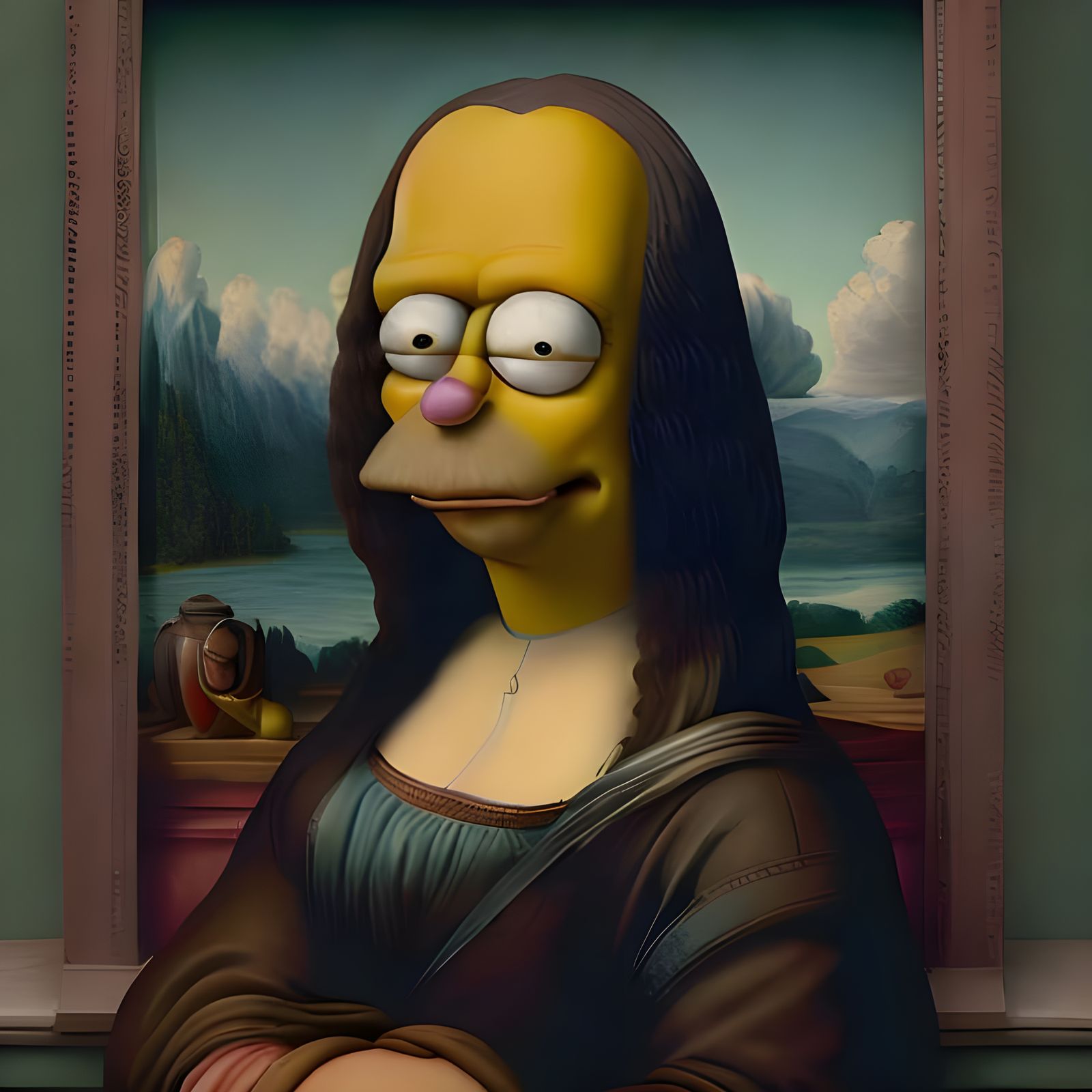 Homer Simpson as Mona Lisa: Digital Art