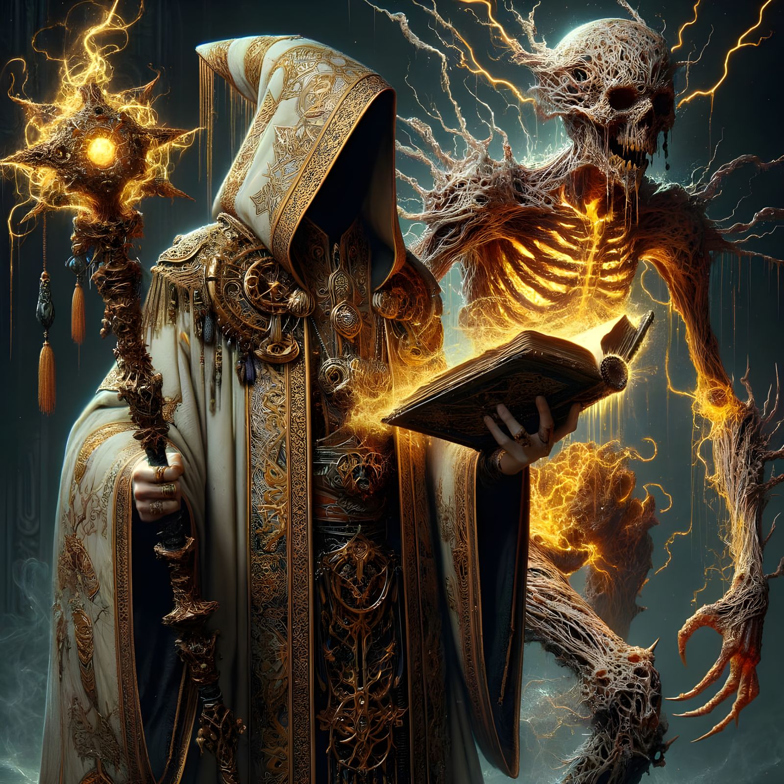 Necromantic Ritual: Hyperrealistic Dark Fantasy Art