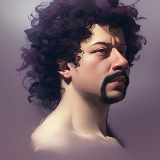 Alexandre Dumas Portrait in Art Nouveau Style