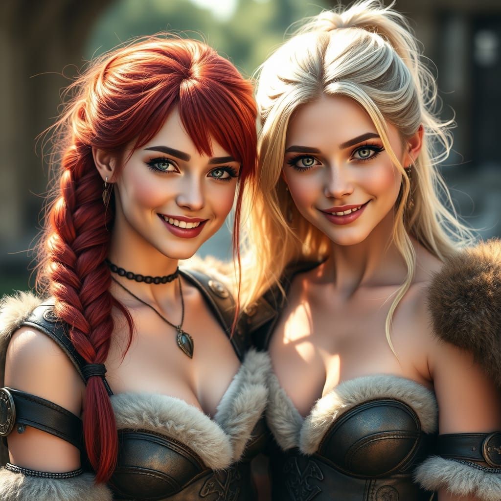 Medieval Maidens in Vibrant Summer Attire